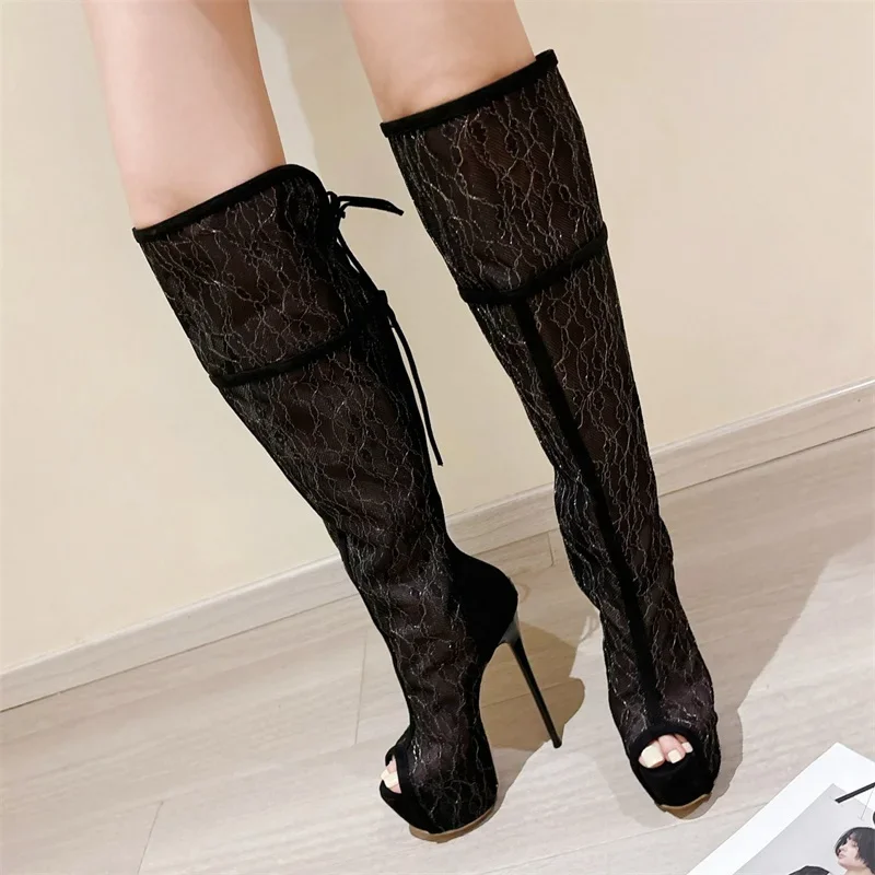 Eilyken Summer Platform Peep Toe Breathable Mesh Women Knee-High Boots Elegant Ladies Shoes Sexy Stiletto Heels Sandals Booties
Eilyken Summer Platform Peep Toe Breathable Mesh Women Knee-High Boots Elegant Ladies Shoes Sexy Stiletto Heels Sandals Booties