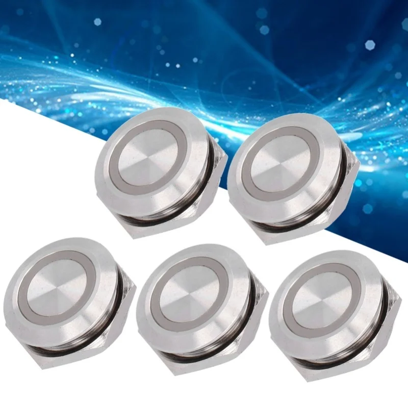 5Pcs Momentary Push Button Switch Metal Auto Reset Ultra Thin Waterproof With LED 19mmDC3~6V Red
5Pcs Momentary Push Button Switch Metal Auto Reset Ultra Thin Waterproof With LED 19mmDC3~6V Red