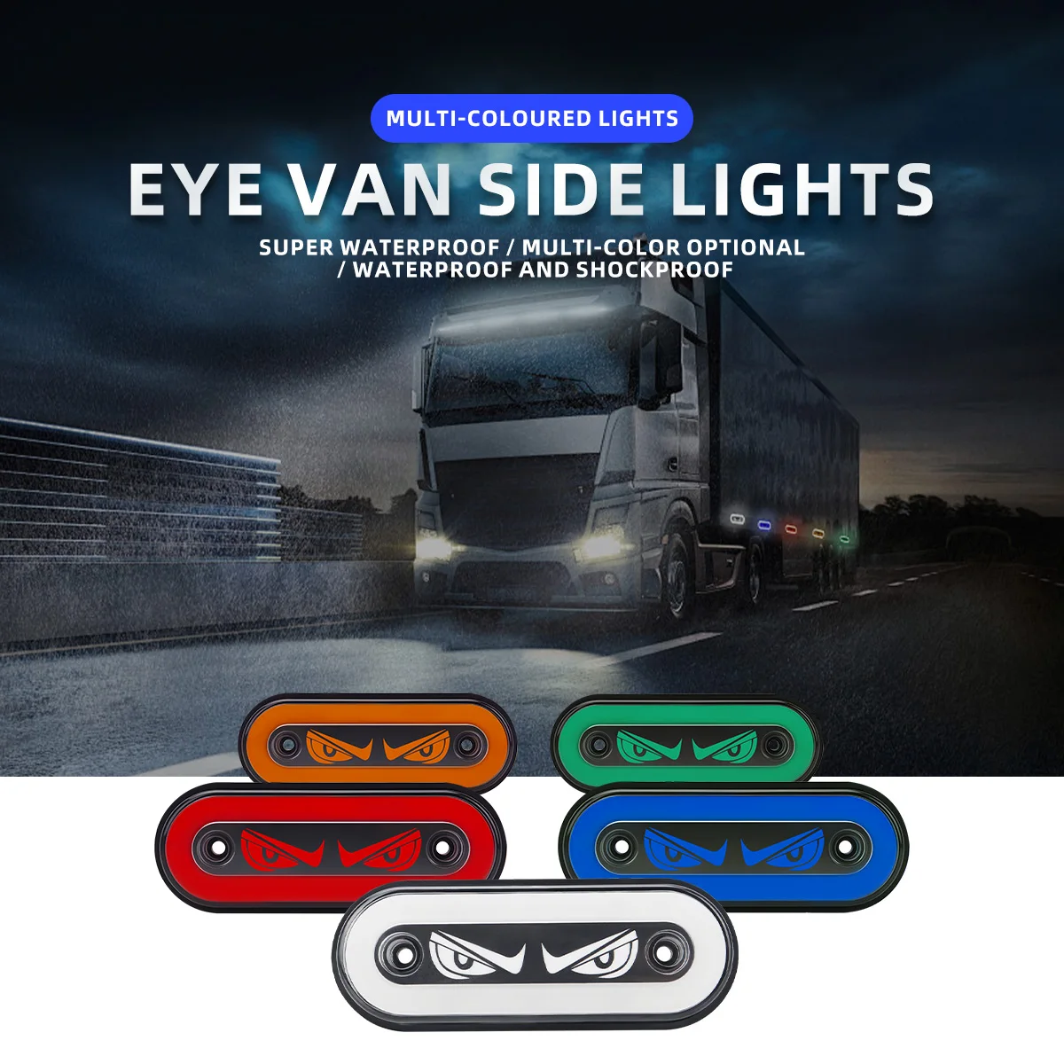1/2pcs Truck Side Light Super Bright Demon Eye Style Signal Light LED Side Marker Light 12-24V For Trailers Construction Vehicle
1/2pcs Truck Side Light Super Bright Demon Eye Style Signal Light LED Side Marker Light 12-24V For Trailers Construction Vehicle