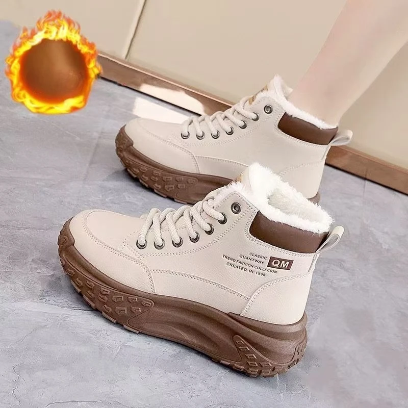 Winter Fleece Lined High Top Women's Sports Shoes Round Toe Padded Flat Bottom Casual Style Rubber Sole Comfortable Cotton Shoes
Winter Fleece Lined High Top Women's Sports Shoes Round Toe Padded Flat Bottom Casual Style Rubber Sole Comfortable Cotton Shoes