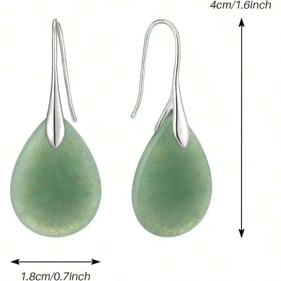 Teardrop Agate Stone Drop Earrings Fishhook Dangle For Women
Teardrop Agate Stone Drop Earrings Fishhook Dangle For Women