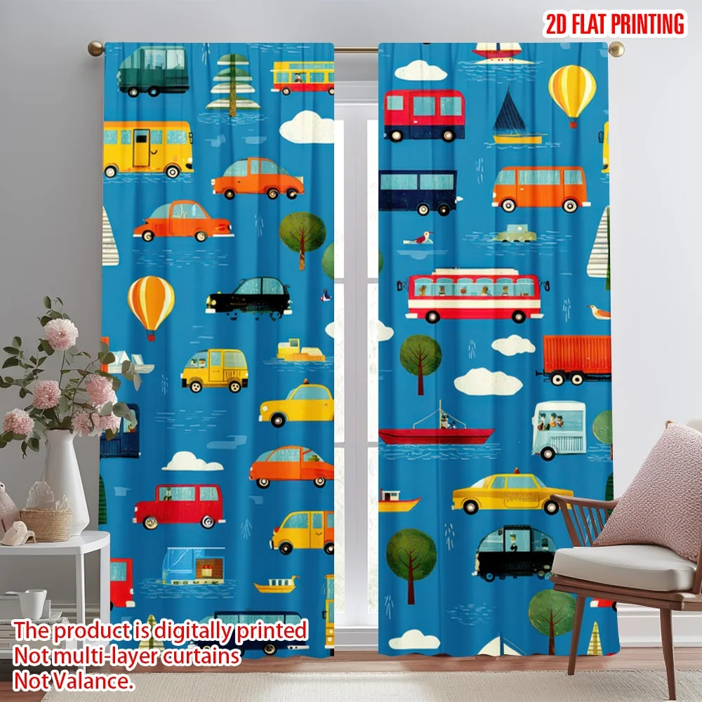 2D flat printing 2pcs Party Curtains Colorful Vehicles and Trees Digital Printed Polyester Drapes Seasonal Party & Holiday Decor
2D flat printing 2pcs Party Curtains Colorful Vehicles and Trees Digital Printed Polyester Drapes Seasonal Party & Holiday Decor