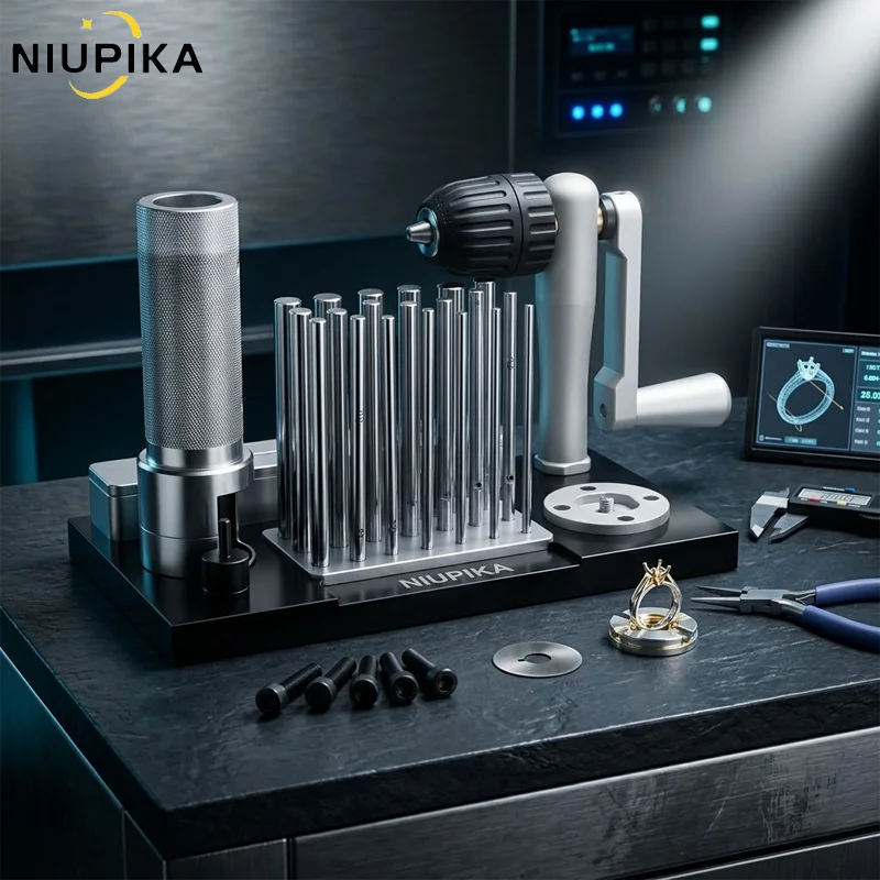 NIUPIKA Professional Jump Ring Maker Winder System with Multi Size Mandrels and Cutting Tool Holder for Jewelry Making Repair
NIUPIKA Professional Jump Ring Maker Winder System with Multi Size Mandrels and Cutting Tool Holder for Jewelry Making Repair