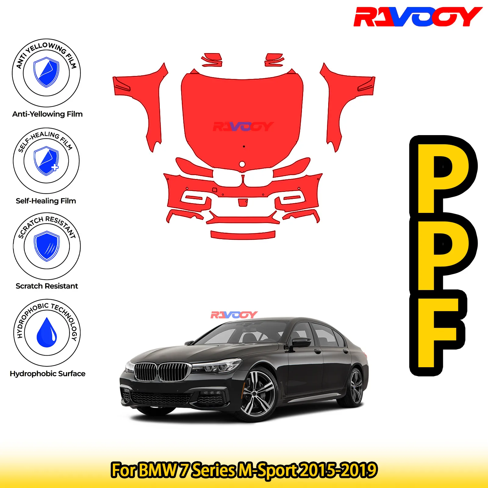 For BMW 7 Series M-Sport 2015-2019 Glossy Matte Black Precut front PPF Kit Paint Protection Film
For BMW 7 Series M-Sport 2015-2019 Glossy Matte Black Precut front PPF Kit Paint Protection Film