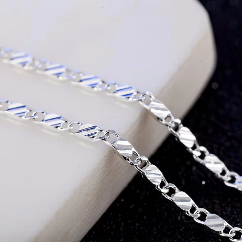 New Luxury 925 Sterling Silver Special 2MM Flat Clavicle Chains Necklaces for Men Women Wedding Jewelry Christmas Gifts 40-75cm
New Luxury 925 Sterling Silver Special 2MM Flat Clavicle Chains Necklaces for Men Women Wedding Jewelry Christmas Gifts 40-75cm