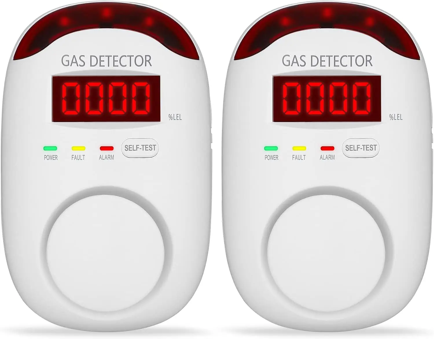 2-Pack Plug-in Gas Detector Alarm for Home, RV & Kitchen - Detects Natural Gas, Propane, Methane Leaks