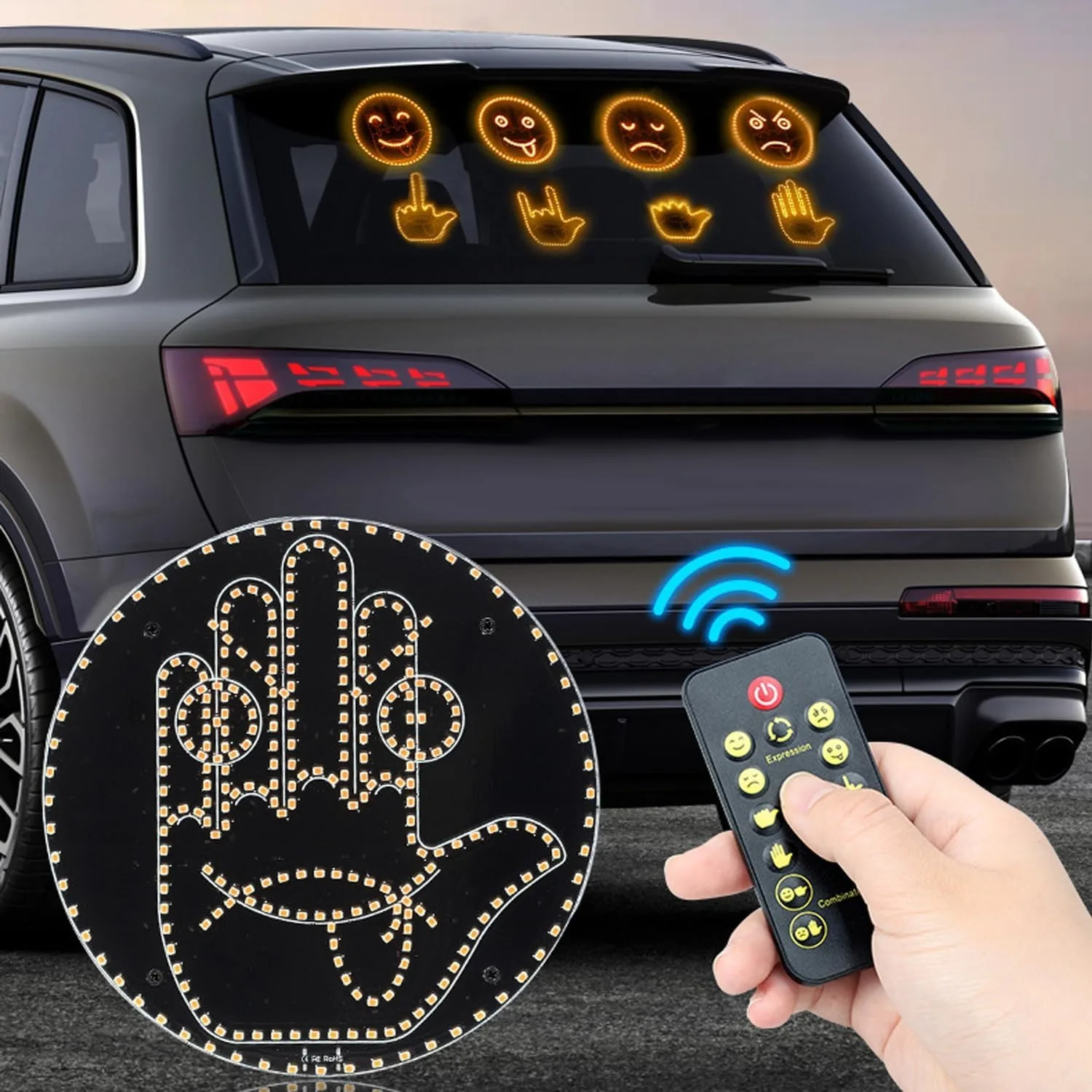 Funny LED Finger Gesture Light with Remote Control Multi-Mode Hand Sign for Car Truck One Color round Design Easy-to-Use Gift (1Pcs)
Funny LED Finger Gesture Light with Remote Control Multi-Mode Hand Sign for Car Truck One Color round Design Easy-to-Use Gift (1Pcs)