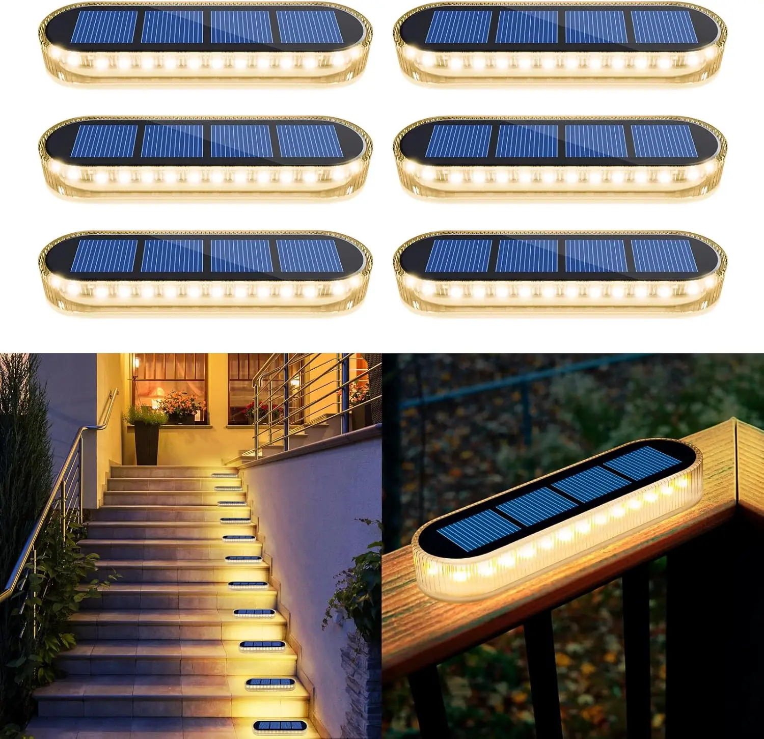 6Pcs Light Outdoor Solar Lighting Stair Lamp Solar Deck Waterproof IP68 30 LEDs For Railing Fence Yard Lamp Exterior Decorative
6Pcs Light Outdoor Solar Lighting Stair Lamp Solar Deck Waterproof IP68 30 LEDs For Railing Fence Yard Lamp Exterior Decorative