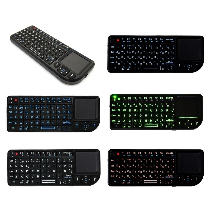 Mini Keyboard 7 Colors Backlight 2.4GHz Wireless Keyboard Portable Lightweight with Touchpad Full Size Keyboard for TV Dropship
Mini Keyboard 7 Colors Backlight 2.4GHz Wireless Keyboard Portable Lightweight with Touchpad Full Size Keyboard for TV Dropship