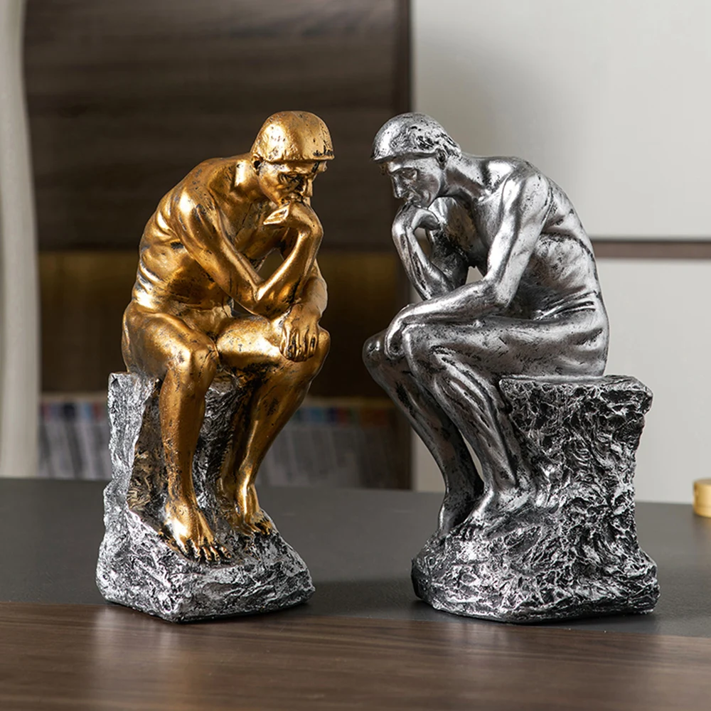 Resin Thinker Statue Retro Creative Figure Statue Booked Ornament Home Decoration Accessories Office Interior Desktop Decoration
Resin Thinker Statue Retro Creative Figure Statue Booked Ornament Home Decoration Accessories Office Interior Desktop Decoration