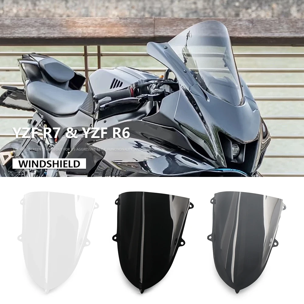 Front Windshield Visor Wind Deflector Windscreen Spoiler Double Bubble Screen For Yamaha R6 YZF-R6 2017-2024 R7 YZF-R7 2021-2025
Front Windshield Visor Wind Deflector Windscreen Spoiler Double Bubble Screen For Yamaha R6 YZF-R6 2017-2024 R7 YZF-R7 2021-2025