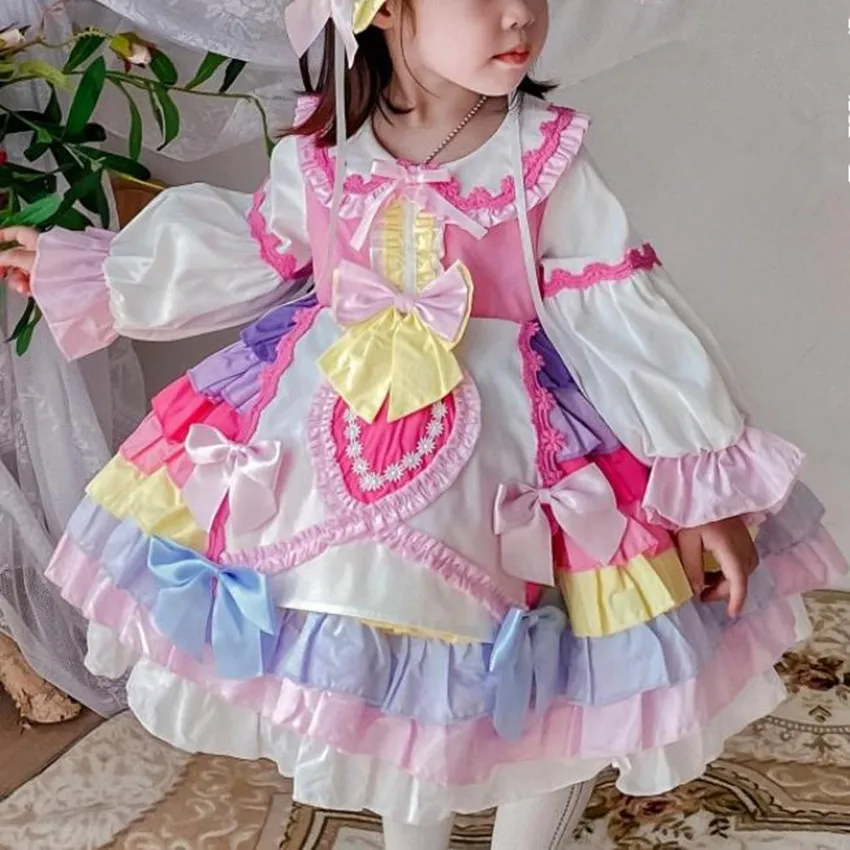Baby girl autumn vintage Spanish Rainbow lolita ball gown dress kids lantern sleeve birthday party princess dress
Baby girl autumn vintage Spanish Rainbow lolita ball gown dress kids lantern sleeve birthday party princess dress