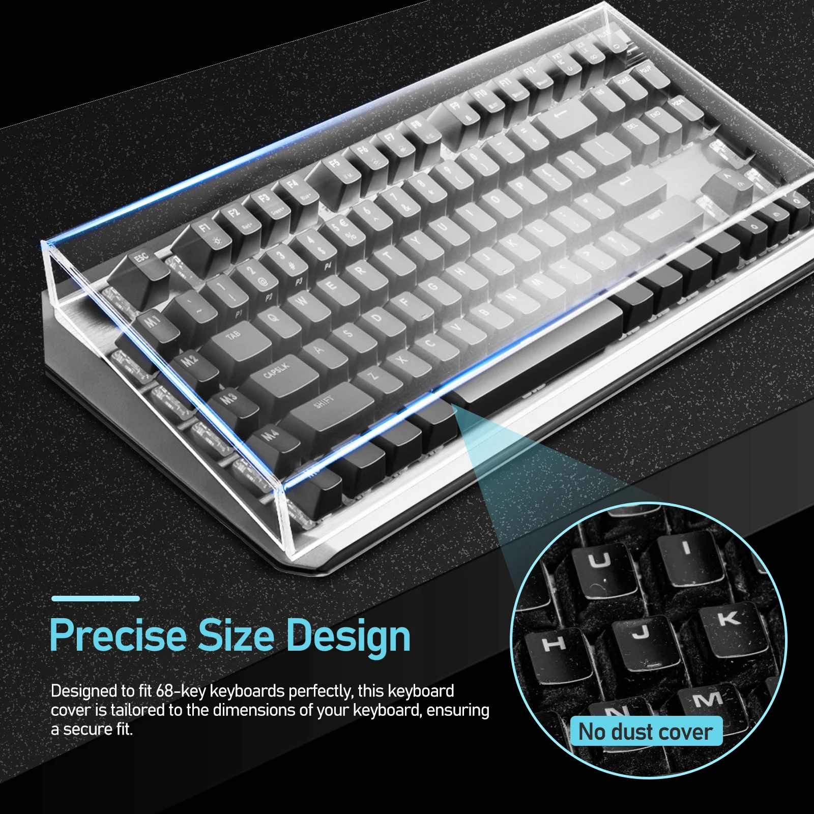 68 Key Transparent Acrylic Keyboard Cover Protector Clear Dustproof Water Resistant Easy to Use Computer Accessory
68 Key Transparent Acrylic Keyboard Cover Protector Clear Dustproof Water Resistant Easy to Use Computer Accessory