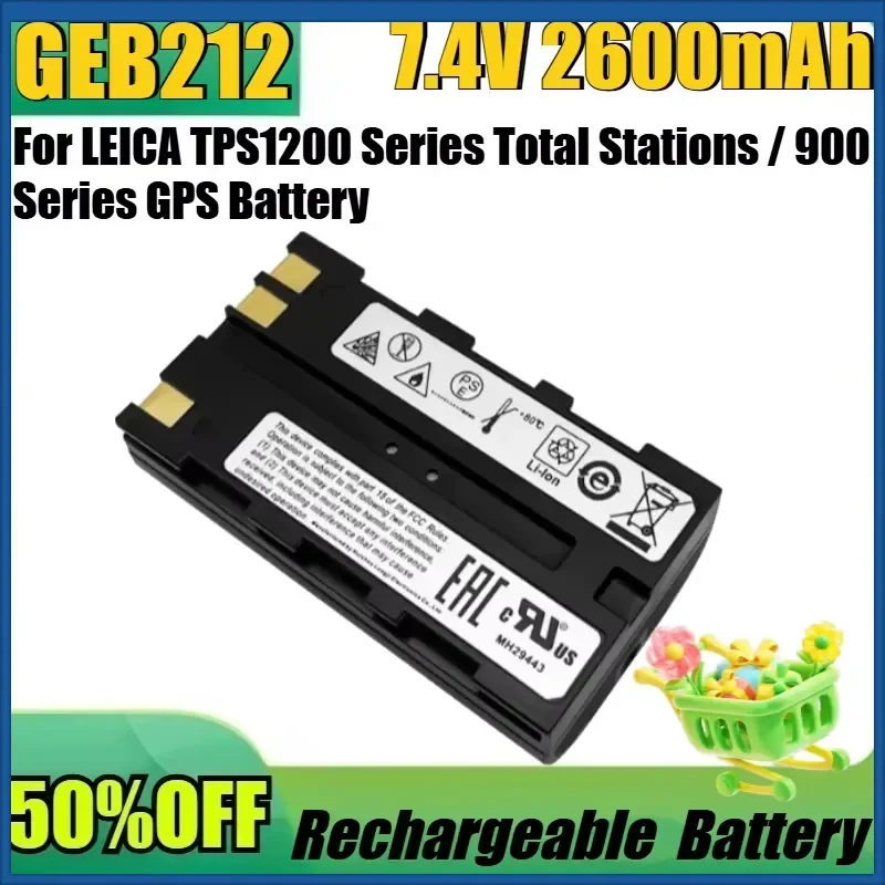 New GEB212 7.4V 2600mAh High Quality Battery for LEICA TPS1200 Series Total Stations / 900 Series GPS Battery 7.4V 2600mAh
New GEB212 7.4V 2600mAh High Quality Battery for LEICA TPS1200 Series Total Stations / 900 Series GPS Battery 7.4V 2600mAh