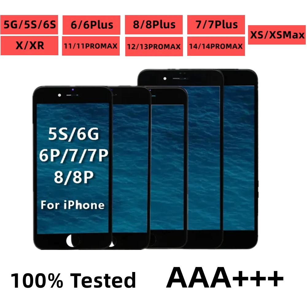 LCD Display Screen with 3D Touch Screen Digitizer, No Dead Pixels, iPhone 8, X, XR, XS MAX, 11, 12, 13 Pro, AAAA + Quality
LCD Display Screen with 3D Touch Screen Digitizer, No Dead Pixels, iPhone 8, X, XR, XS MAX, 11, 12, 13 Pro, AAAA + Quality