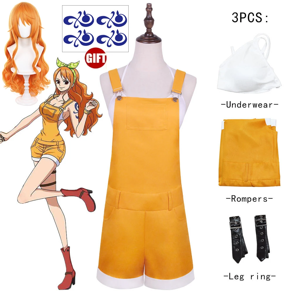 Anime Nami Cosplay Costume Japanese Pirate Nami Yellow Rompers Unifrom Halloween Cos Outfits Role Play Women Carnival Nami Dress
Anime Nami Cosplay Costume Japanese Pirate Nami Yellow Rompers Unifrom Halloween Cos Outfits Role Play Women Carnival Nami Dress