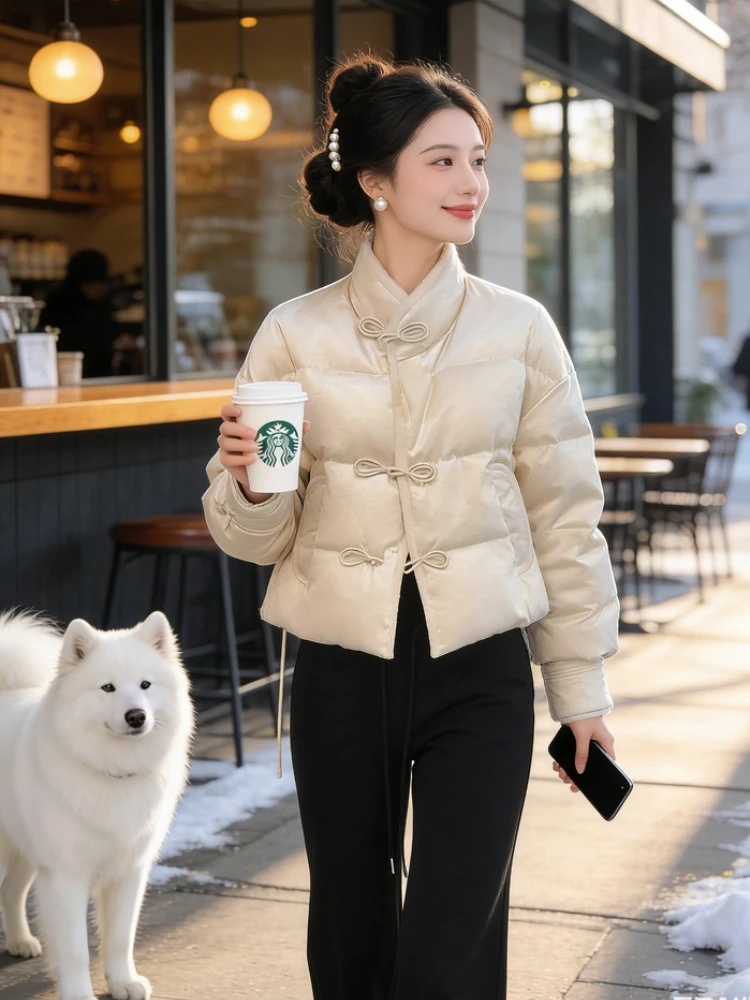 Warmth Du down ort Coat Stand Collar Bread Sle Women's Winter Jaet Chinese New Sle National Trend Buttoned Outerwear
Warmth Du down ort Coat Stand Collar Bread Sle Women's Winter Jaet Chinese New Sle National Trend Buttoned Outerwear