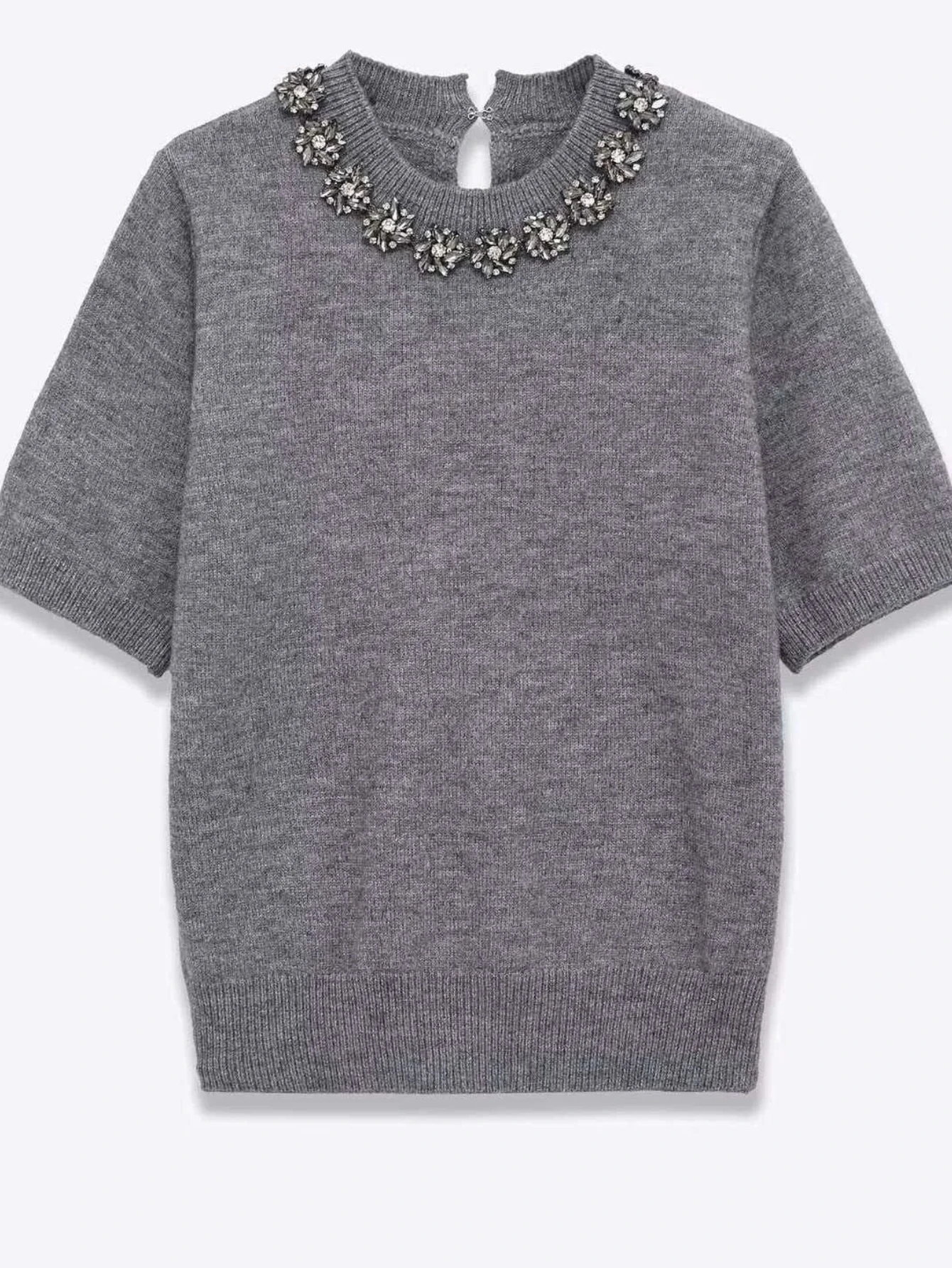 Women's Casual Pullover Sweater Fall Winter Fashion Simple Gray Beaded Round Neck Short Sleeve
Women's Casual Pullover Sweater Fall Winter Fashion Simple Gray Beaded Round Neck Short Sleeve