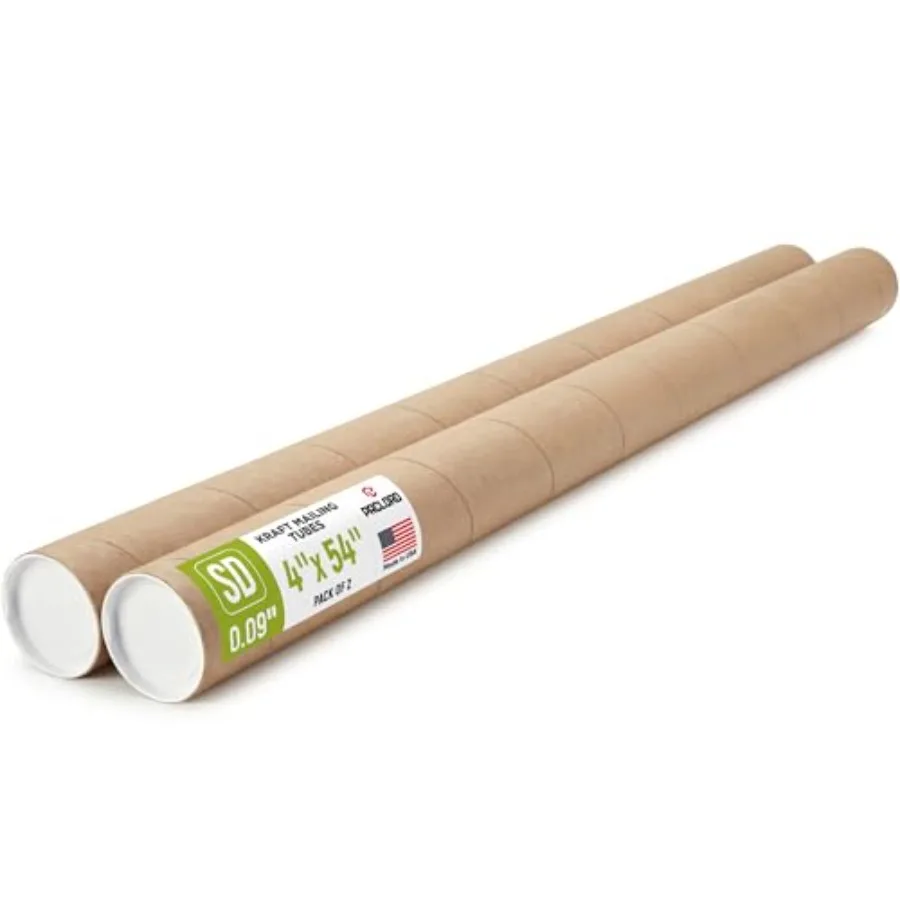4" x 54" Reinforced Kraft Paper Mailing Tube, Tubes with Caps Secure USPS Approved Cardboard Poster Mailer for Shipping and Sto
4" x 54" Reinforced Kraft Paper Mailing Tube, Tubes with Caps Secure USPS Approved Cardboard Poster Mailer for Shipping and Sto
