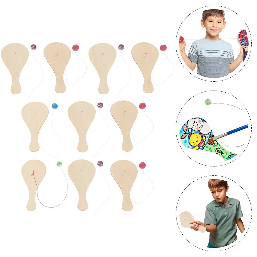 10pcs Wooden Paddle Ball Toy Classic Game Toy Party Favor Toys Blank Paddle Ball Wooden Paddle Ball Toy
10pcs Wooden Paddle Ball Toy Classic Game Toy Party Favor Toys Blank Paddle Ball Wooden Paddle Ball Toy