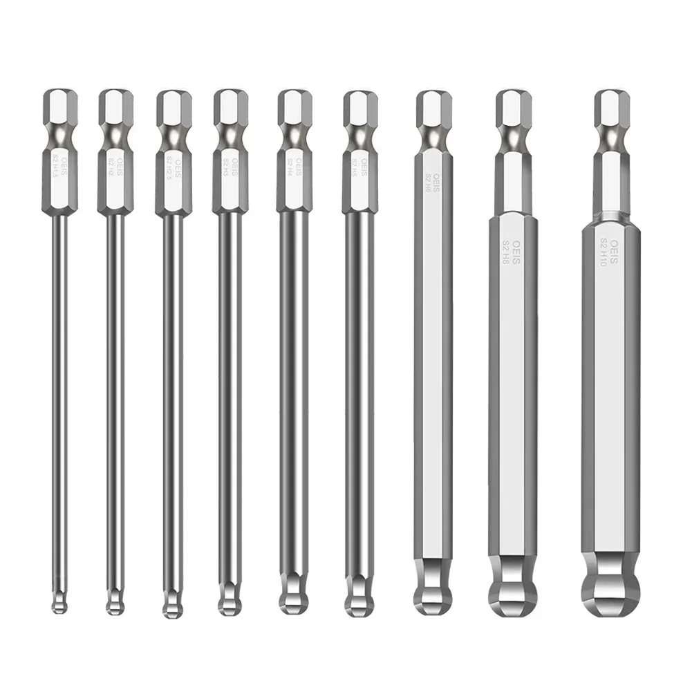 1pcs Ball End Hex Screwdriver Bit Metric 1/4''Hex Bit 100mm Long Magnetic Driver Bit 1.5-10mm Screwdrivers Hand Tool Part
1pcs Ball End Hex Screwdriver Bit Metric 1/4''Hex Bit 100mm Long Magnetic Driver Bit 1.5-10mm Screwdrivers Hand Tool Part