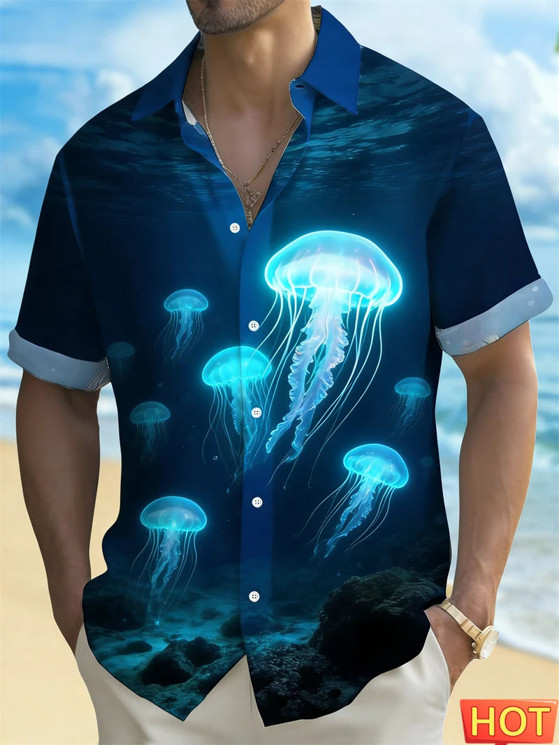 Men's Shark Sea Turtle Jellyfish Print Hawaiian Shirt Marine Animals 3D Design Casual Short Sleeve Button Down For Beach Blouse
Men's Shark Sea Turtle Jellyfish Print Hawaiian Shirt Marine Animals 3D Design Casual Short Sleeve Button Down For Beach Blouse