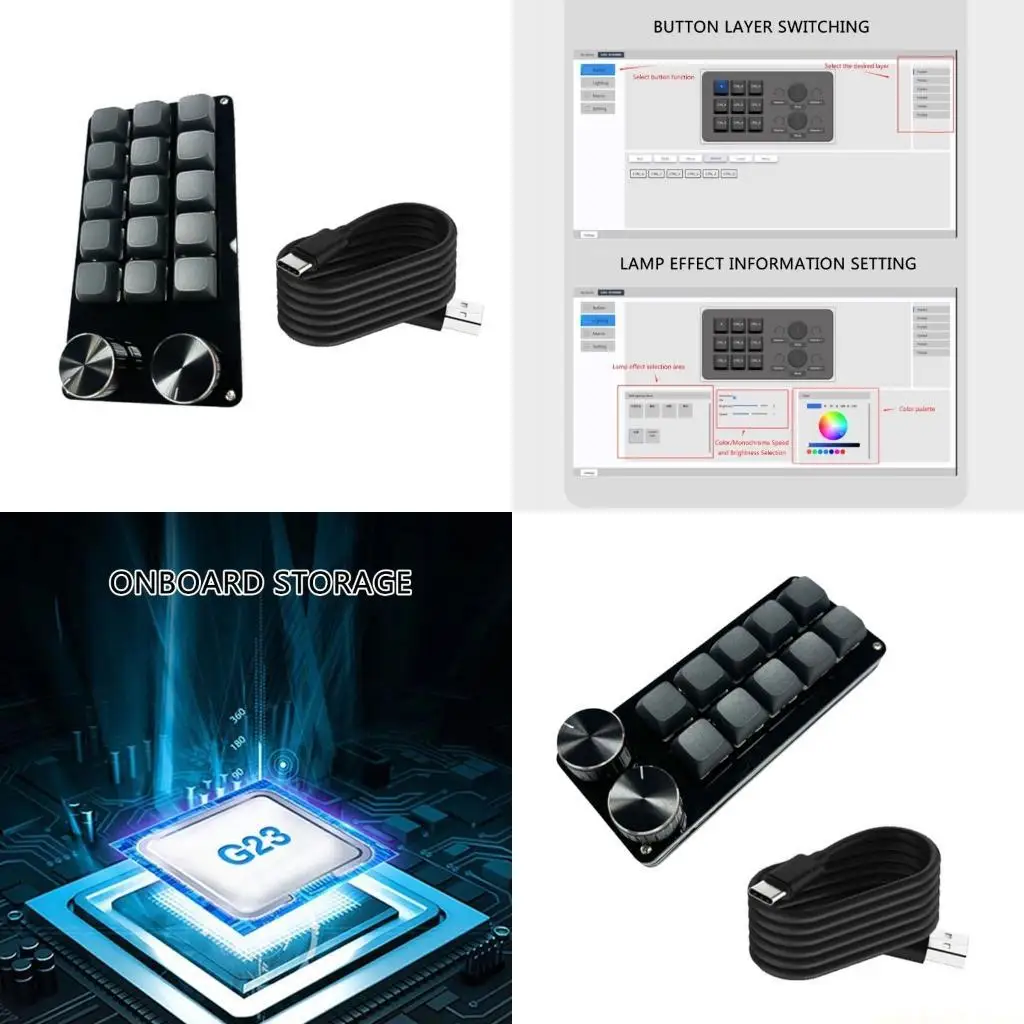 Customizable Mechanical Keypad Intuitives Control Knob for Gaming/Working
