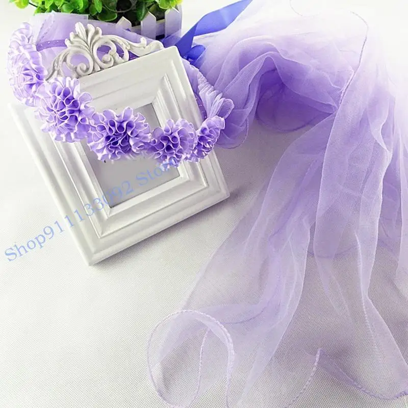 H9ED Delicate Long Tulle Wedding Veils Pleated Flower Crown Flower Girls Veil for Bride Marriage Wedding Party Accessories
H9ED Delicate Long Tulle Wedding Veils Pleated Flower Crown Flower Girls Veil for Bride Marriage Wedding Party Accessories