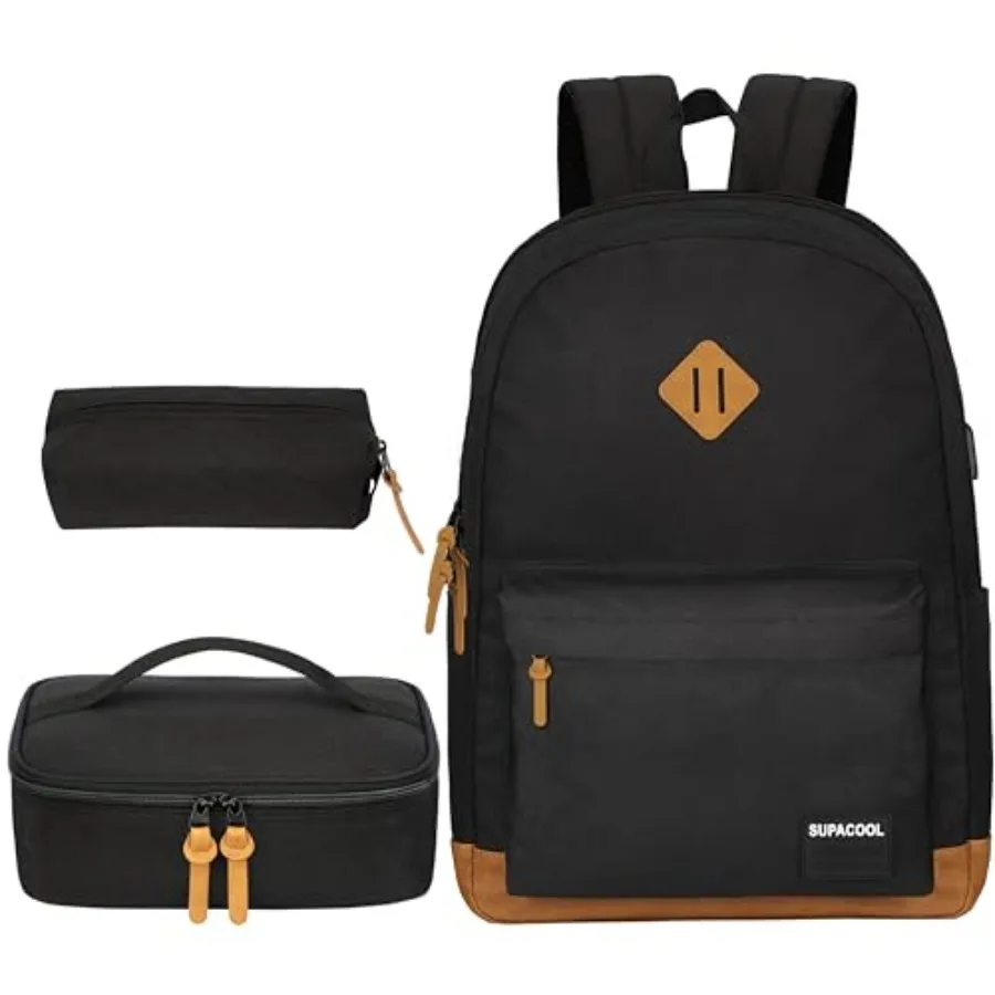 Casual Laptop Backpack, Lunch bag, Pencil bag, School backpack with USB Port for Men and Women, Bookbag for Boys and Girls, Bac
Casual Laptop Backpack, Lunch bag, Pencil bag, School backpack with USB Port for Men and Women, Bookbag for Boys and Girls, Bac