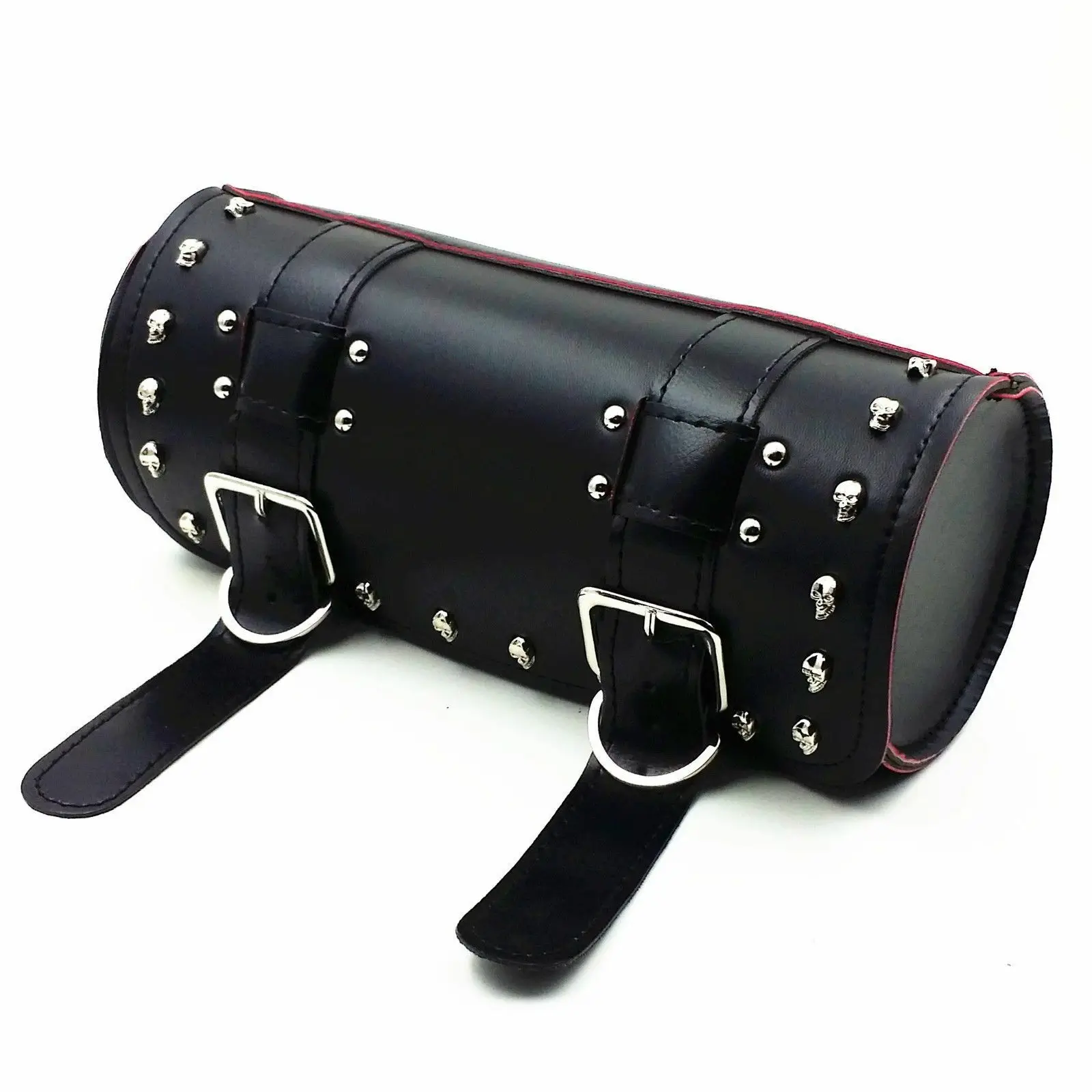 Black Universal Motorcycle Skull Saddlebags Universal Black Tool Bag Roll Barrel Cafe Racer Old School 
Black Universal Motorcycle Skull Saddlebags Universal Black Tool Bag Roll Barrel Cafe Racer Old School