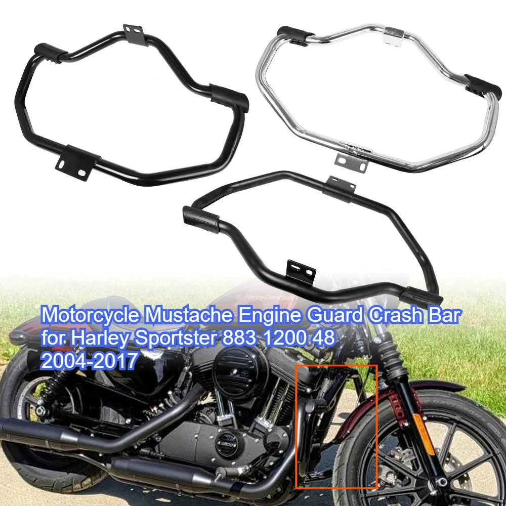 Motorcycle Mustache Engine Guard Crash Bar for Harley Sportster 883 1200 48 2004-2017, Motorcycle Frame Slider Falling Protector
Motorcycle Mustache Engine Guard Crash Bar for Harley Sportster 883 1200 48 2004-2017, Motorcycle Frame Slider Falling Protector