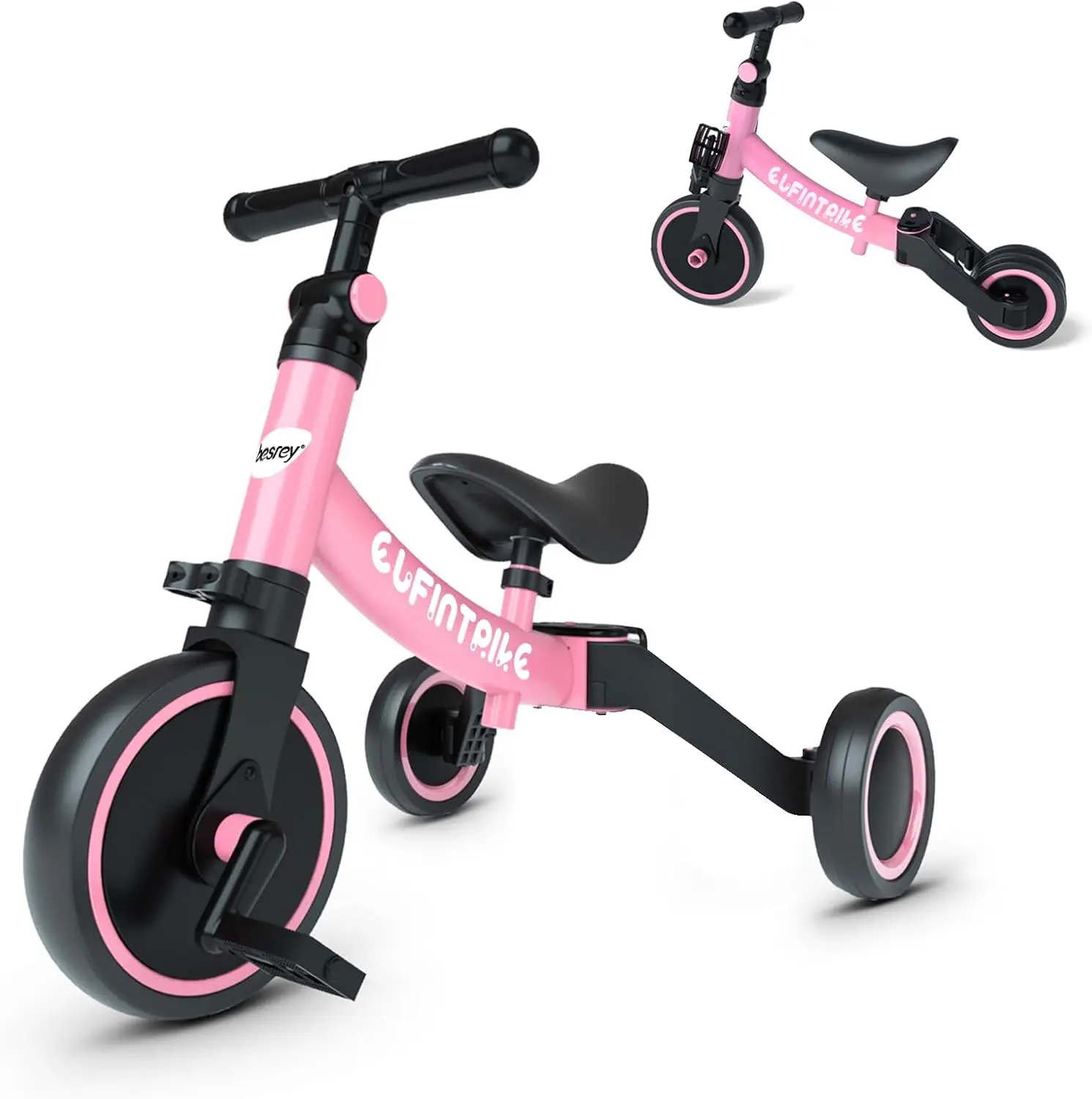 5-in-1 Toddler Bike for Ages 1-4, Kids Tricycle with Balance Training and Removable Pedals, Toy for Boys & Girls
5-in-1 Toddler Bike for Ages 1-4, Kids Tricycle with Balance Training and Removable Pedals, Toy for Boys & Girls