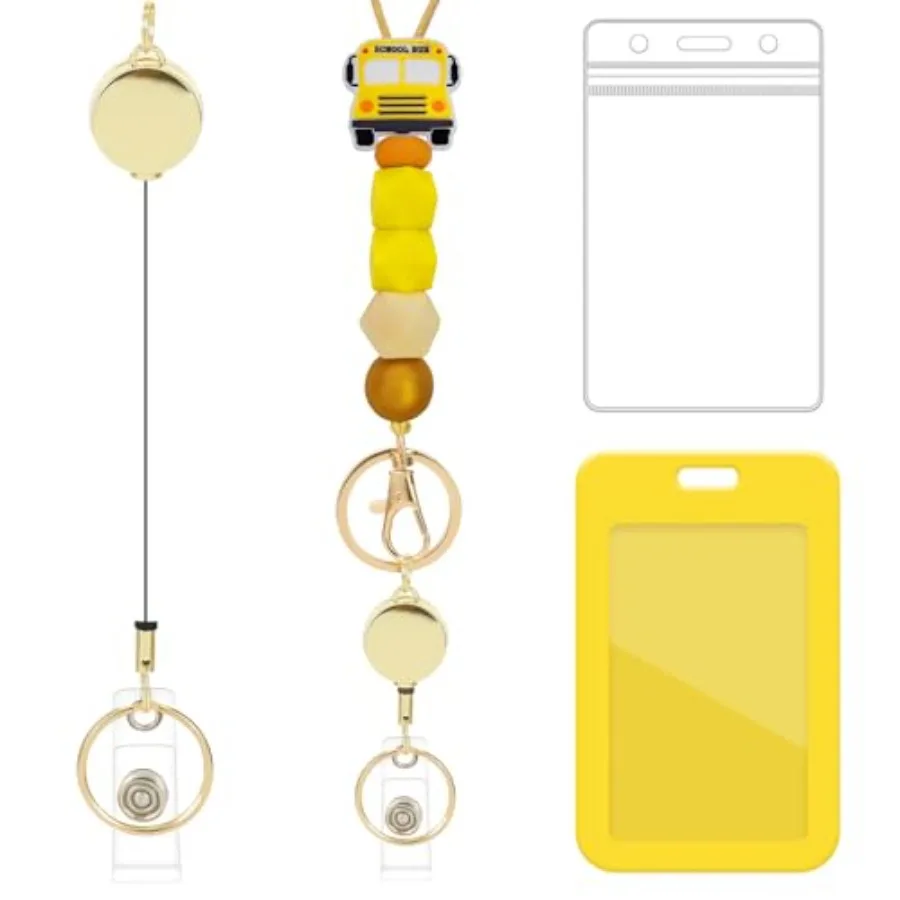 Retractable Lanyard ID Badge Holder - Lanyard with ID Holder, Cute Teacher Retractable ID Badge Holder with Silicone Beaded Key
Retractable Lanyard ID Badge Holder - Lanyard with ID Holder, Cute Teacher Retractable ID Badge Holder with Silicone Beaded Key