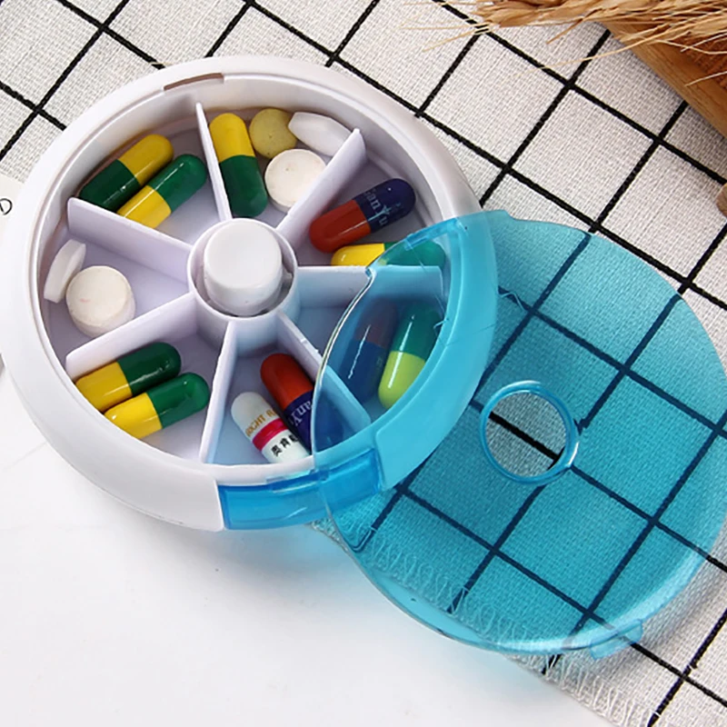1pc Seven Grid Round Box 9*2.2cm Portable Fruit Pill Box Round Rotating Transparent Pill Box Medicine Sub-Packaging
1pc Seven Grid Round Box 9*2.2cm Portable Fruit Pill Box Round Rotating Transparent Pill Box Medicine Sub-Packaging