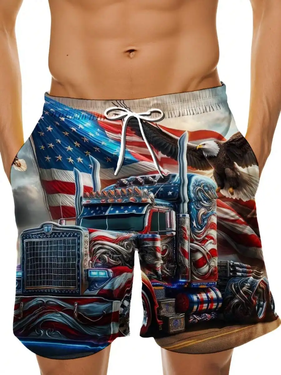 American Flag Eagle Truck 3D Print Mens Swim Trunks Beach Shorts
American Flag Eagle Truck 3D Print Mens Swim Trunks Beach Shorts