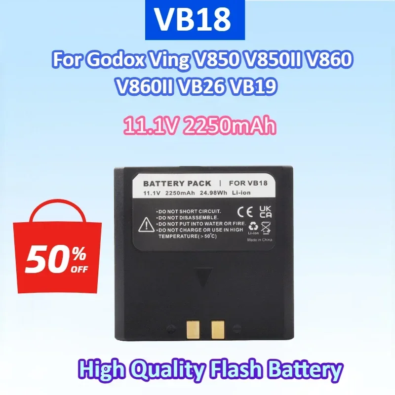 NEW VB18 11.1V 2250mAh VB26 VB19 Flash Li-ion Battery For Godox Ving V850 V850II V860 V860II Speedlite Flashgun Chargeable
NEW VB18 11.1V 2250mAh VB26 VB19 Flash Li-ion Battery For Godox Ving V850 V850II V860 V860II Speedlite Flashgun Chargeable