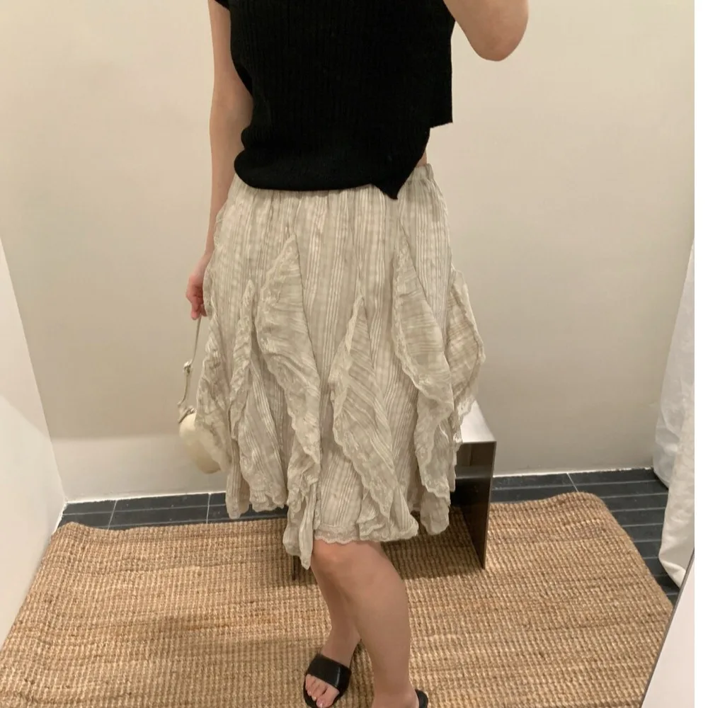 Korean Style Heavy Embroidery Lace Half Skirt Summer 2026 Plaid Design Lace Trim Asymmetrical Standard Fit Women's Skirt
Korean Style Heavy Embroidery Lace Half Skirt Summer 2026 Plaid Design Lace Trim Asymmetrical Standard Fit Women's Skirt