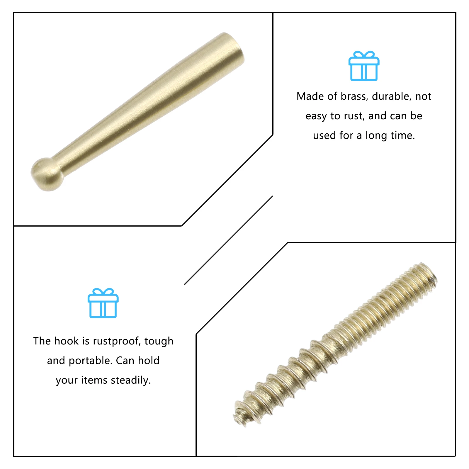 2pcs Brass Clothes Hooks Rustproof Decor Kitchen Bathroom Wall Mount Coat Hanger Metal Hardware
2pcs Brass Clothes Hooks Rustproof Decor Kitchen Bathroom Wall Mount Coat Hanger Metal Hardware