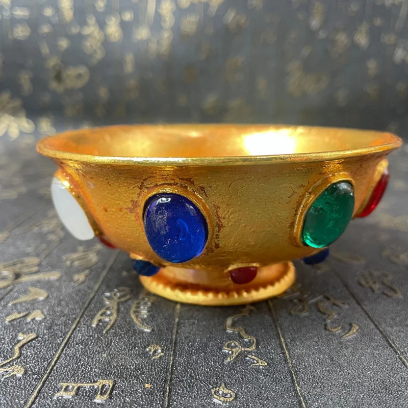 New - Collectible Gold-Plated Gemstone Bowl Relief Inlaid Craft Ornament Antique
New - Collectible Gold-Plated Gemstone Bowl Relief Inlaid Craft Ornament Antique