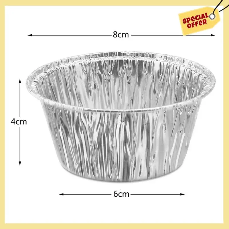 -BABQ 750 Pcs Aluminum Foil Cupcake Cups Ramekin Muffin Baking Cups, Disposable Muffin Liners, Ramekin Holders Cups
-BABQ 750 Pcs Aluminum Foil Cupcake Cups Ramekin Muffin Baking Cups, Disposable Muffin Liners, Ramekin Holders Cups