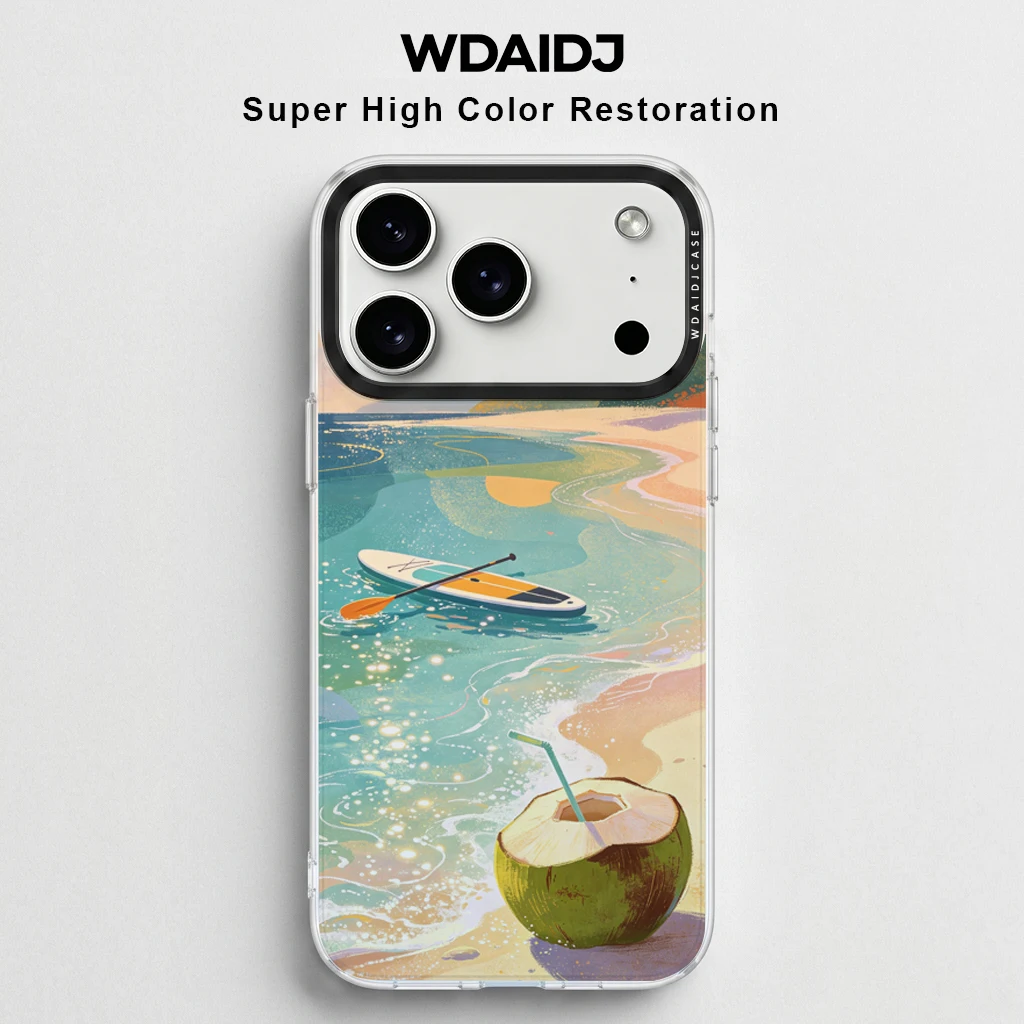 Tropical Beach and Coconut Print Clear Phone Case for iPhone 13 14 15 16 17 Summer Pattern Yellow Shockproof Protective Cover
Tropical Beach and Coconut Print Clear Phone Case for iPhone 13 14 15 16 17 Summer Pattern Yellow Shockproof Protective Cover