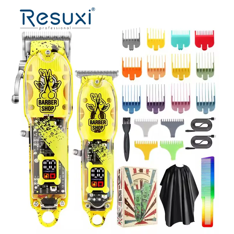 Resuxi LM-2032B Полный набор салонных беспроводных триммеров для волос Профессиональная парикмахерская электрическая машинка для стрижки волос с аксессуарами золотого цвета
Resuxi LM-2032B Полный набор салонных беспроводных триммеров для волос Профессиональная парикмахерская электрическая машинка для стрижки волос с аксессуарами золотого цвета