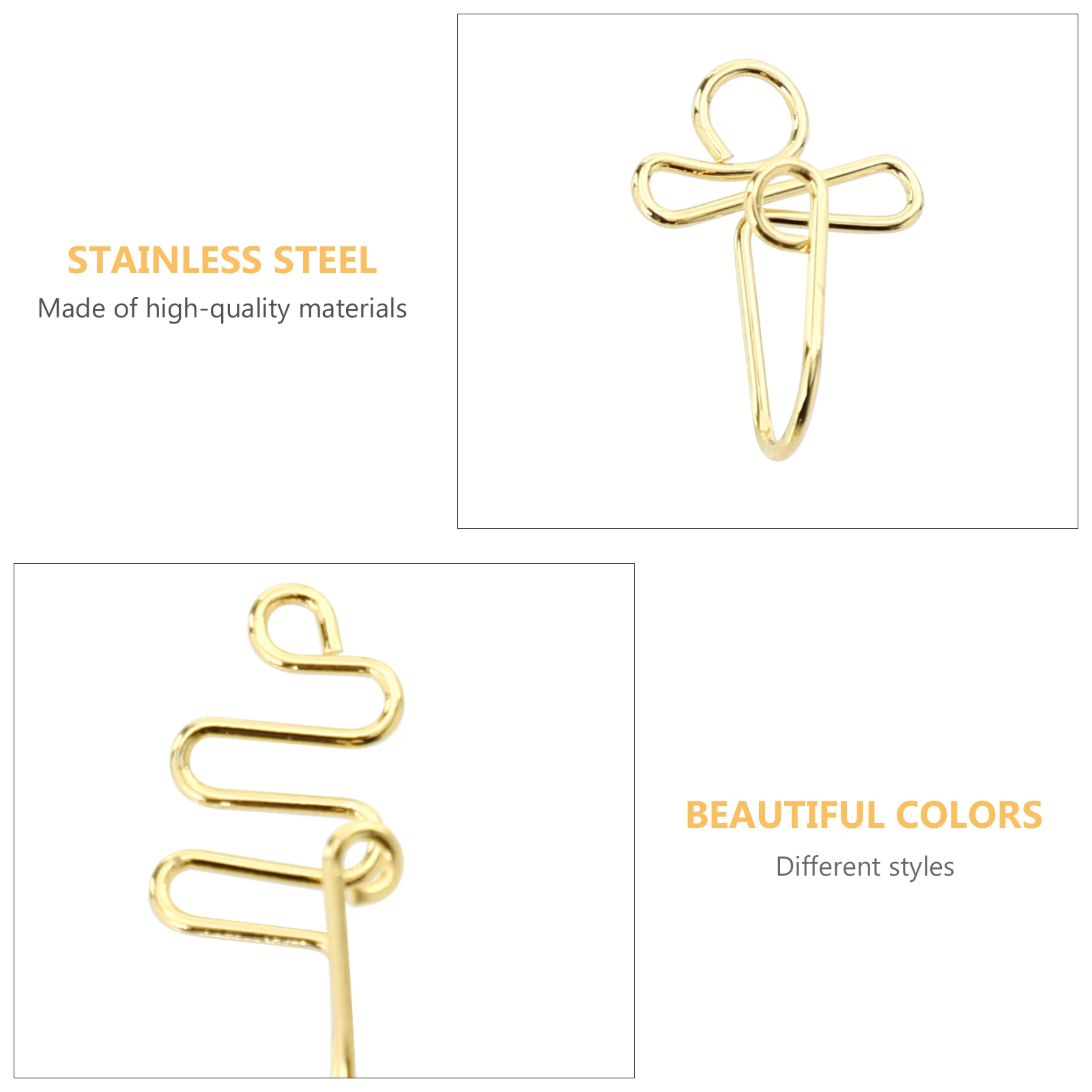 10 Pcs Rings Clips Stainless Steel Non Piercing Fake Nose Rings Jewelry Golden Color Durable Practical Body Accessories
10 Pcs Rings Clips Stainless Steel Non Piercing Fake Nose Rings Jewelry Golden Color Durable Practical Body Accessories