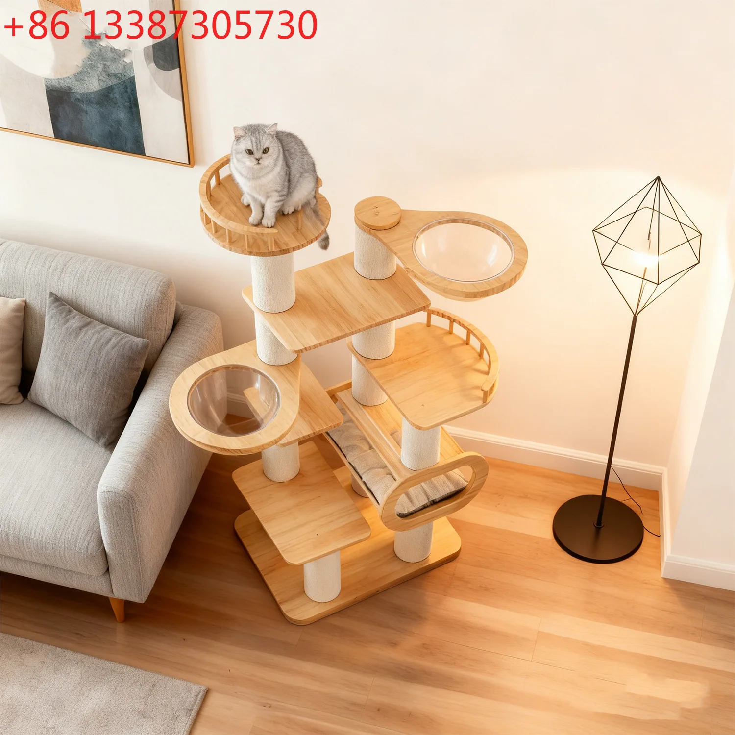 Solid wood cat climbing frame large does not occupy the cat scratching board cat nest
Solid wood cat climbing frame large does not occupy the cat scratching board cat nest