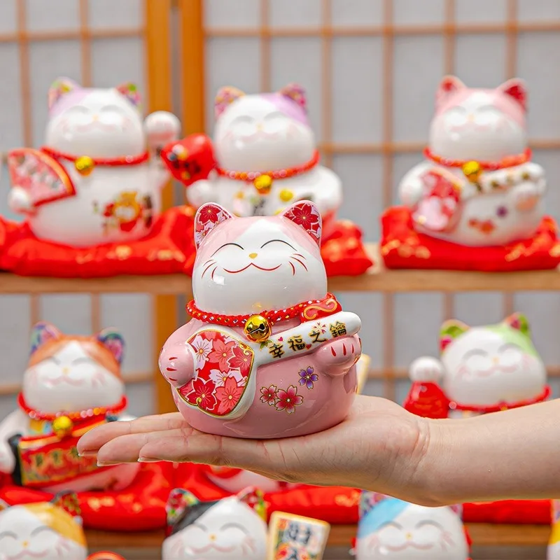 Japanese Lucky Cat Ceramic Crafts Korean Cartoon Cat Porcelain Piggy Bank Shop Blessing Lucky Charm for Cashier Showroom
Japanese Lucky Cat Ceramic Crafts Korean Cartoon Cat Porcelain Piggy Bank Shop Blessing Lucky Charm for Cashier Showroom