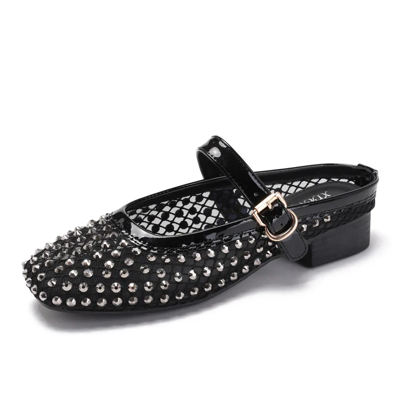 Diamond Mesh Slip On Sandals Women French Style Breathable Open Toe Slides with Back Strap
Diamond Mesh Slip On Sandals Women French Style Breathable Open Toe Slides with Back Strap