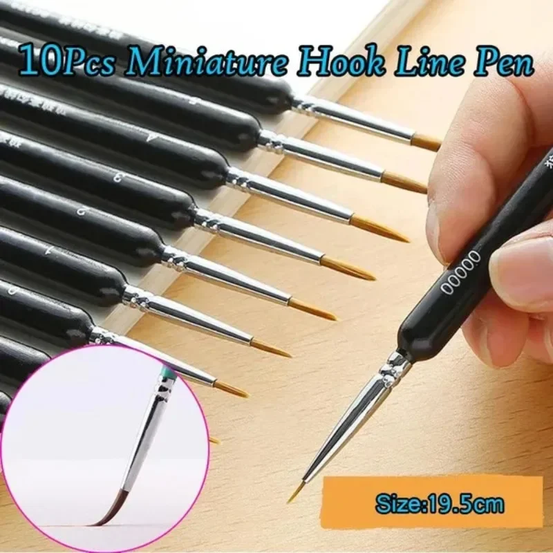 10 шт., кисть, миниатюрный крючок, линия, ручка, художественные кисти для рисования, гуашь, акварель, масляные краски, кисть для художников, ручная роспись
10 шт., кисть, миниатюрный крючок, линия, ручка, художественные кисти для рисования, гуашь, акварель, масляные краски, кисть для художников, ручная роспись