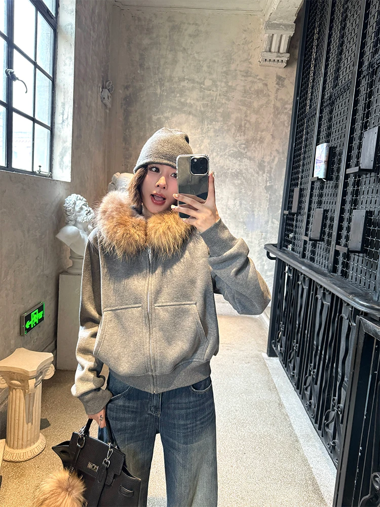 Ana Phora Women's ort Hoodie Jaet Real Fur Collar Fce Lined Slim Fit Autumn Winter New Sle Korean Sle Cotton Sweat...
Ana Phora Women's ort Hoodie Jaet Real Fur Collar Fce Lined Slim Fit Autumn Winter New Sle Korean Sle Cotton Sweat...
