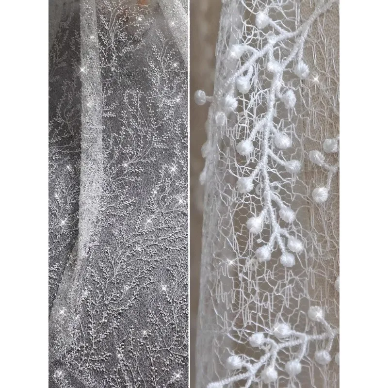 125CM Wide, New Fresh Three-dimensional Branch Embroidery Shiny Lace Mesh DIY Wedding Dress, Clothing Decoration Accessories
125CM Wide, New Fresh Three-dimensional Branch Embroidery Shiny Lace Mesh DIY Wedding Dress, Clothing Decoration Accessories