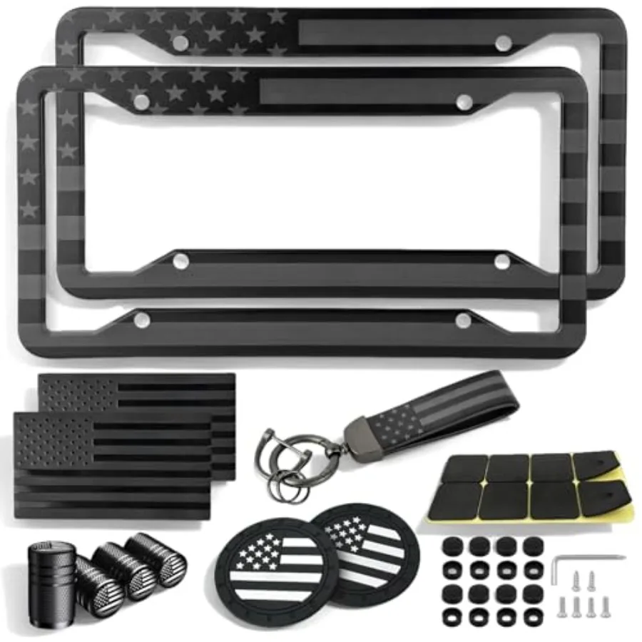 American Flag License Plate Frames Holder - 2 Pack Stainless Steel Rustproof USA Patriotic Car Tag Cover Holder with Free Screw
American Flag License Plate Frames Holder - 2 Pack Stainless Steel Rustproof USA Patriotic Car Tag Cover Holder with Free Screw